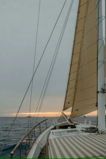 Deck of Kymatia, a Custom Made Trehandiri sailboat at Thira Municipal Unit, Greece