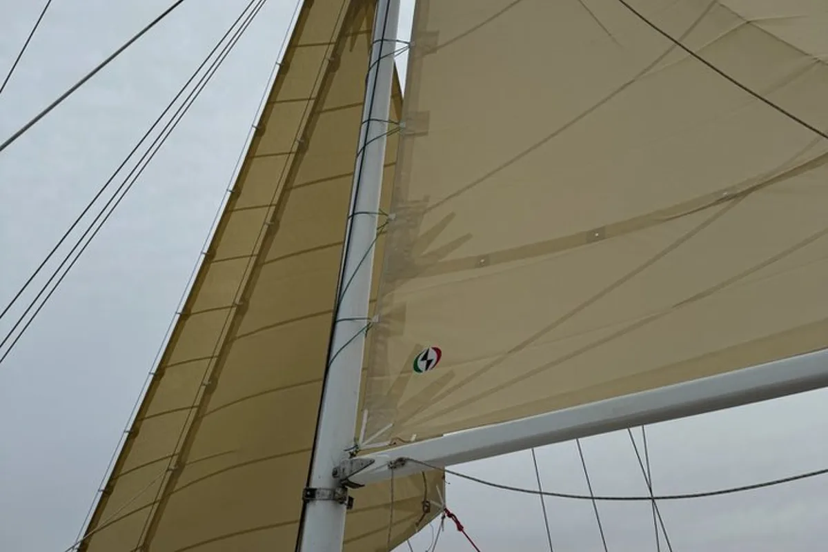 Salon of Kymatia, a Custom Made Trehandiri sailboat at Thira Municipal Unit, Greece