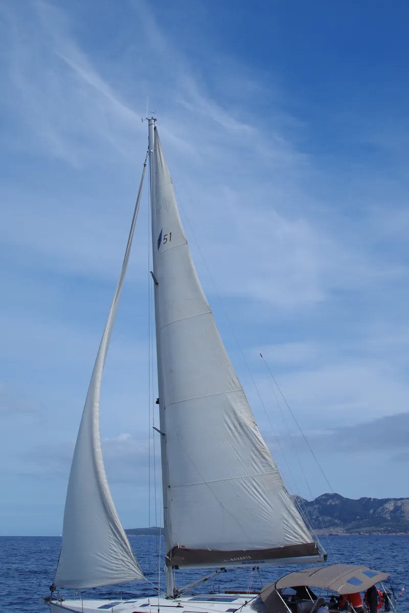 Exterior view of Papaya, a Bavaria 51 Cruiser sailboat at San Miguel de Abona, Spain