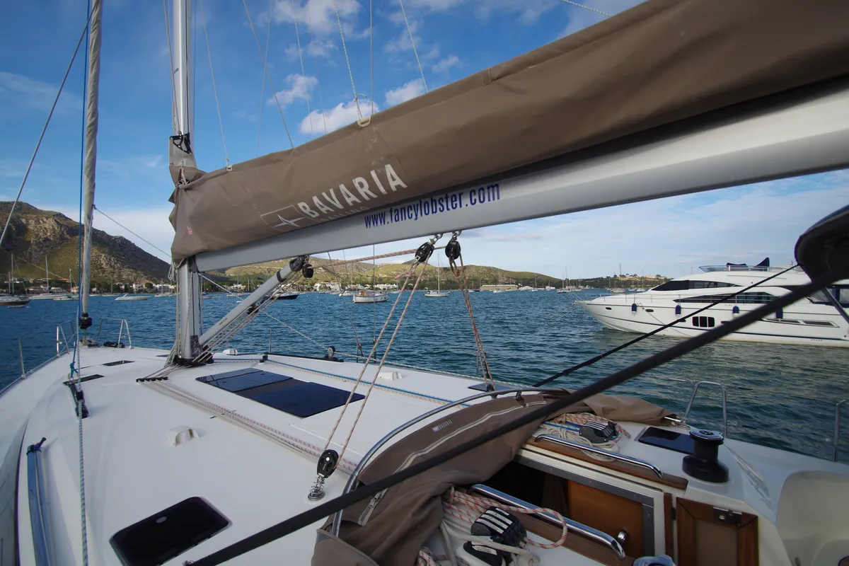 Deck of Papaya, a Bavaria 51 Cruiser sailboat at San Miguel de Abona, Spain