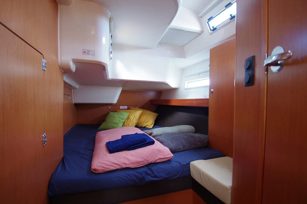 Cabin on Papaya, a Bavaria 51 Cruiser sailboat at San Miguel de Abona, Spain