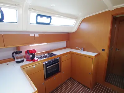 Galley of Papaya, a Bavaria 51 Cruiser sailboat at San Miguel de Abona, Spain