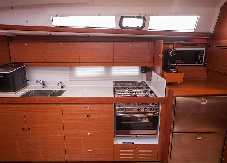 Galley of Sulaco, a Dufour 460 GL sailboat at Primošten, Croatia
