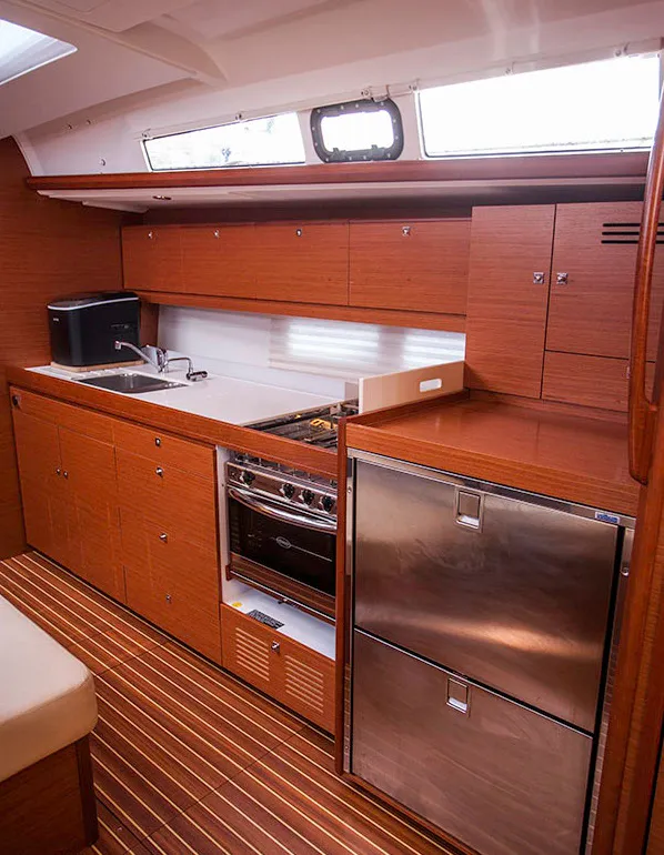 Galley of Sulaco, a Dufour 460 GL sailboat at Primošten, Croatia