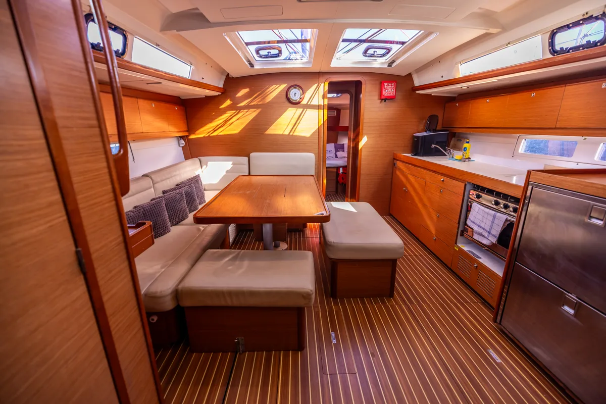 Galley of Sulaco, a Dufour 460 GL sailboat at Primošten, Croatia