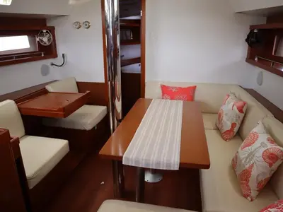 Salon of Ecstasea, a Beneteau Oceanis 41 sailboat at Athens, Greece