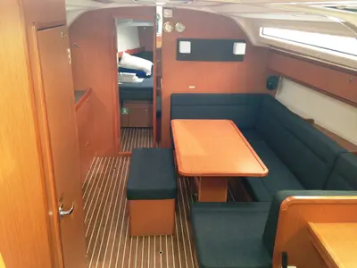 Salon of Alisahni, a Bavaria Cruiser 41 sailboat at Kos, Greece