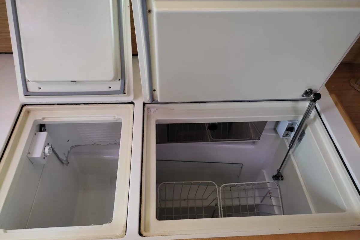 Galley of Miss Elli, a Jeanneau Sun Odyssey 44i sailboat at Kontokali, Greece