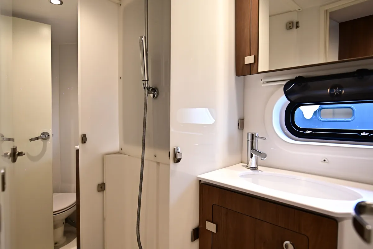 Salon of Mamma Mia, a Bali 4.2 catamaran at Salerno, Italy