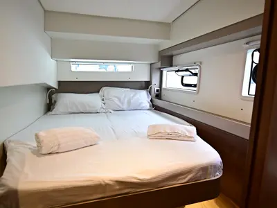 Cabin on Mamma Mia, a Bali 4.2 catamaran at Salerno, Italy