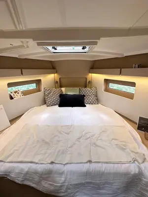 Cabin on Vega, a Beneteau Oceanis 37.1 sailboat at Rosignano Solvay, Italy