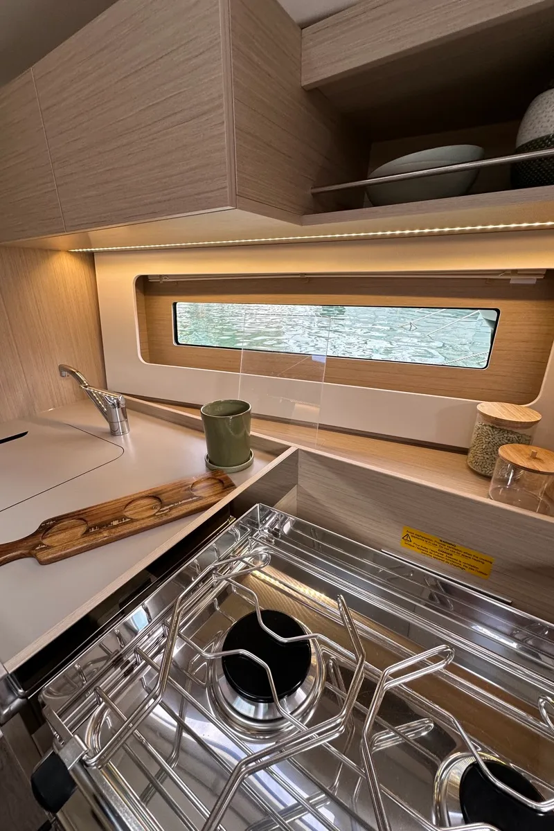 Galley of Vega, a Beneteau Oceanis 37.1 sailboat at Rosignano Solvay, Italy