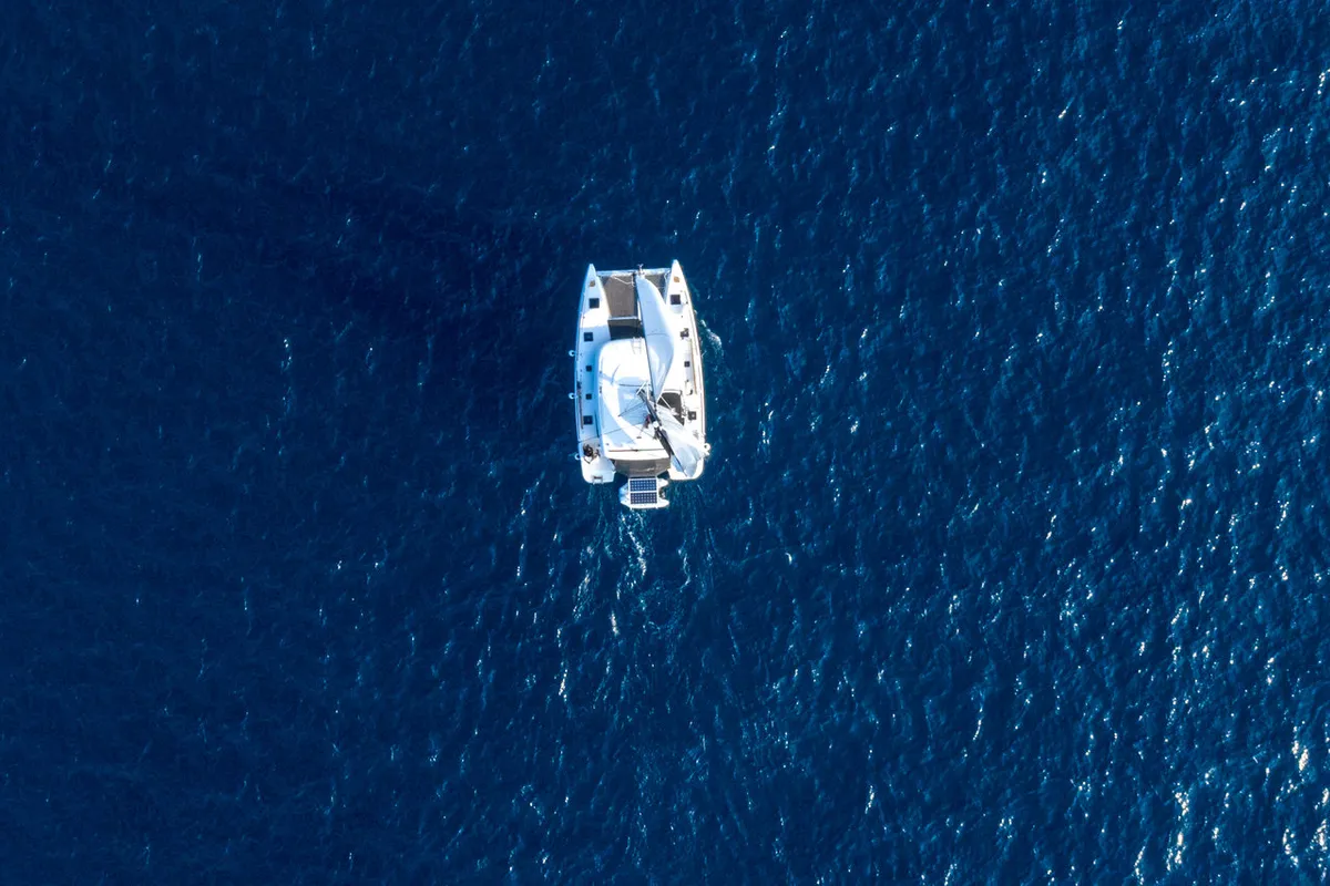 il Vento, a Lagoon 40 catamaran at Kontokali, Greece