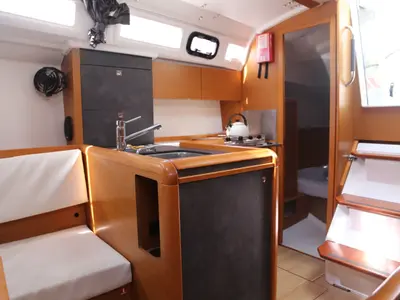 Galley of Ferousa, a Jeanneau Sun Odyssey 349 sailboat at Volos, Greece