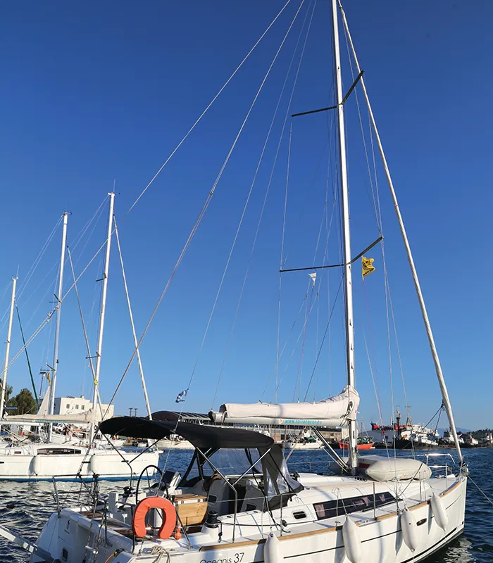 Galene, a Beneteau Oceanis 37 sailboat at Loutraki, Greece