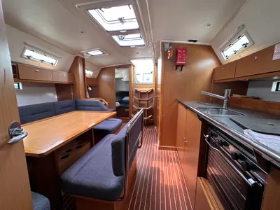 Galley of Sylvia, a Bavaria Cruiser 40 sailboat at Preveza, Greece