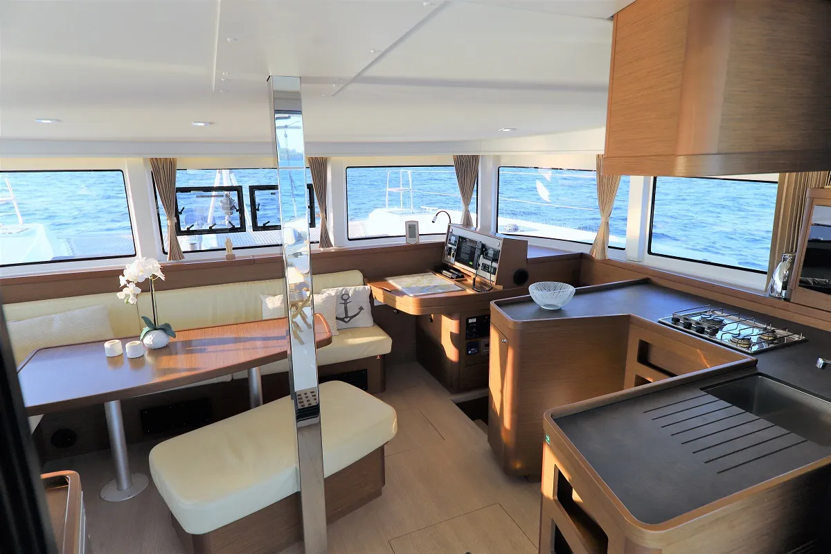Salon of Da Vinci, a Lagoon 42 catamaran at Zadar, Croatia