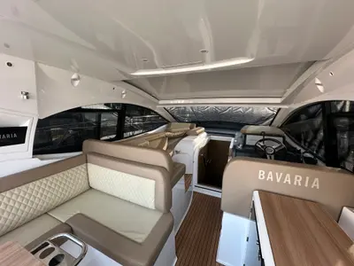 Deck of Ivana, a Bavaria SR41 motor yacht at Grad Trogir, Croatia