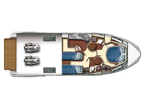 Shine V, a Azimut 43 S motorboat at Kontokali, Greece