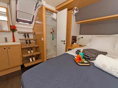 Cabin on Serenity, a Lagoon 52 catamaran at Grad Kaštela, Croatia