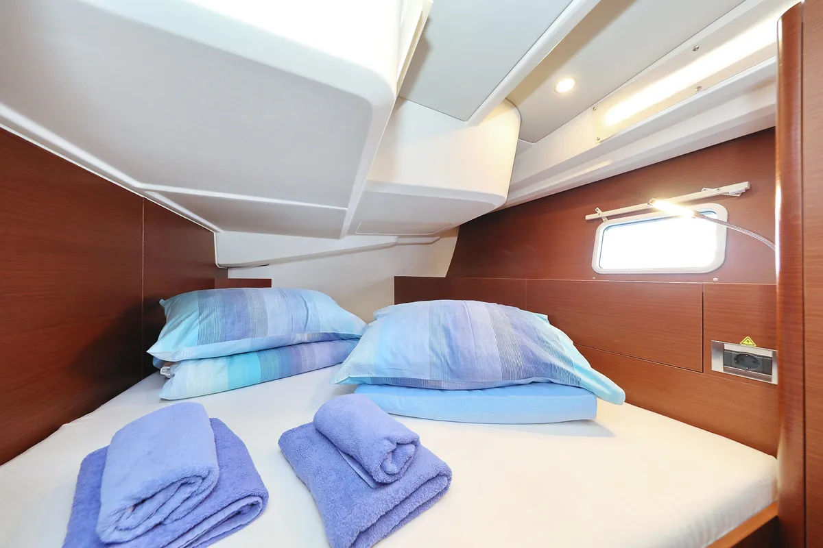 Cabin on Supernatural, a Hanse 508 sailboat at Grad Biograd na Moru, Croatia