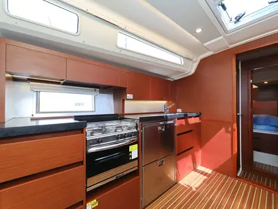 Galley of Supernatural, a Hanse 508 sailboat at Grad Biograd na Moru, Croatia