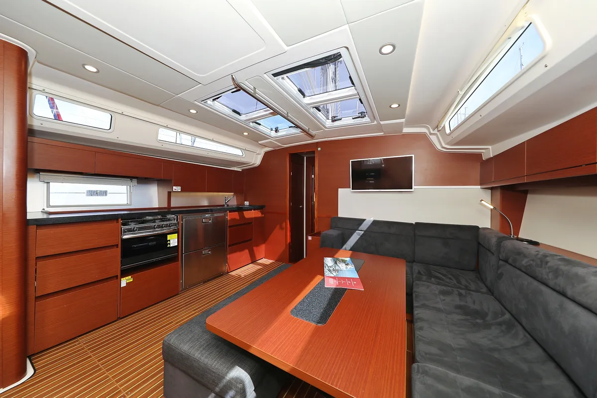 Salon of Supernatural, a Hanse 508 sailboat at Grad Biograd na Moru, Croatia