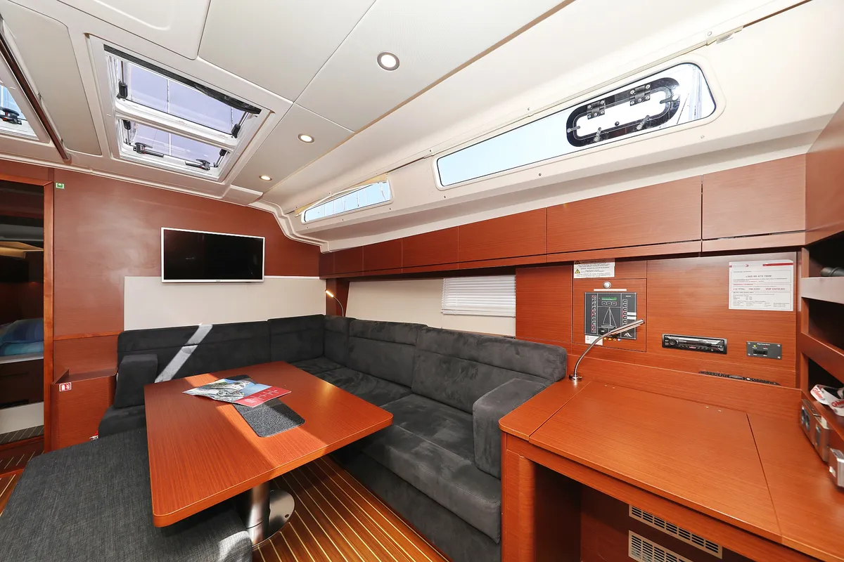 Salon of Supernatural, a Hanse 508 sailboat at Grad Biograd na Moru, Croatia