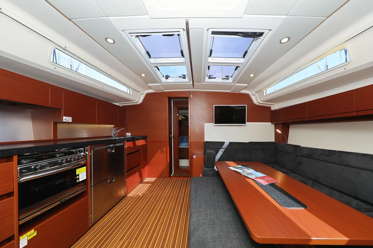 Salon of Supernatural, a Hanse 508 sailboat at Grad Biograd na Moru, Croatia