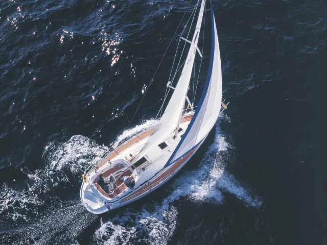 Exterior view of Emanuel, a Bavaria 36 sailboat at Grad Trogir, Croatia