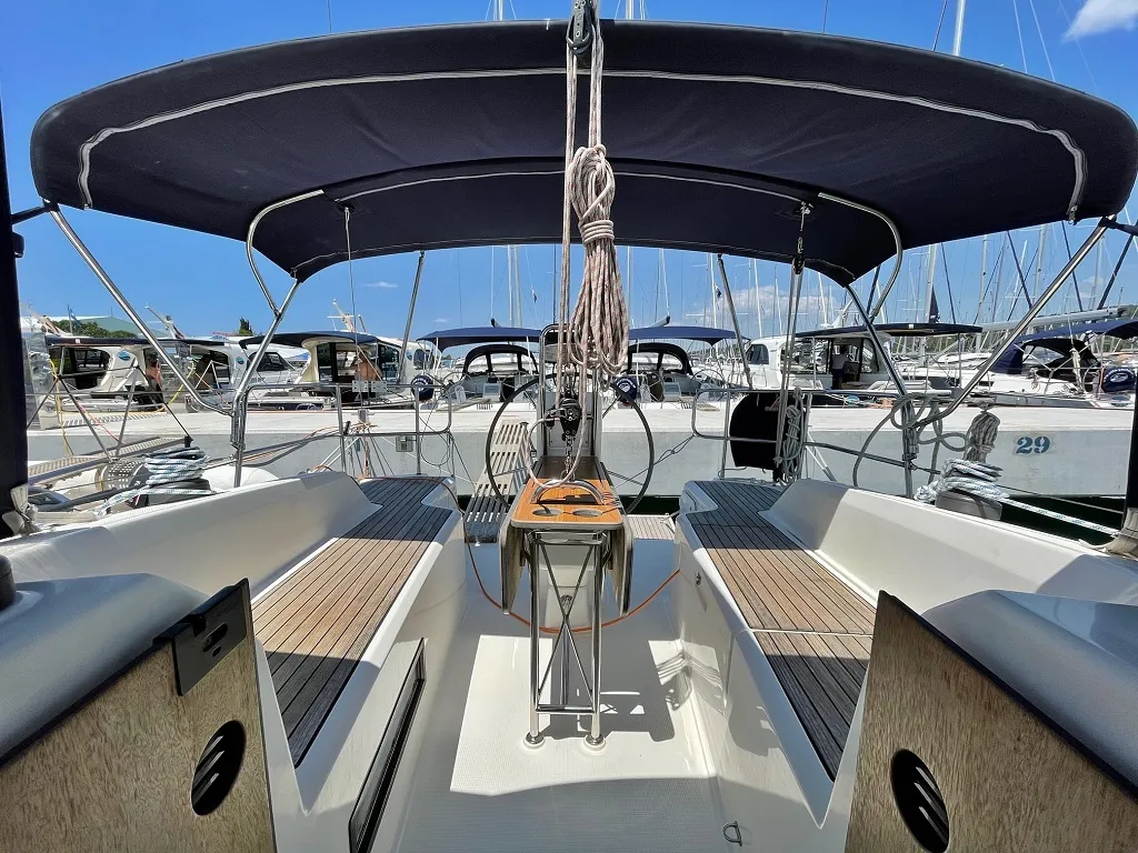 Salon of Chiara, a Bavaria Cruiser 33 sailboat at Sukošan, Croatia