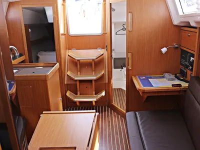 Cockpit of Chiara, a Bavaria Cruiser 33 sailboat at Sukošan, Croatia