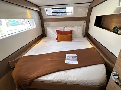 Cabin on Good Vibes, a Nautitech 48 Open catamaran at Cogolin, France