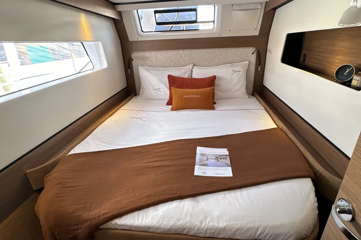 Cabin on Good Vibes, a Nautitech 48 Open catamaran at Cogolin, France