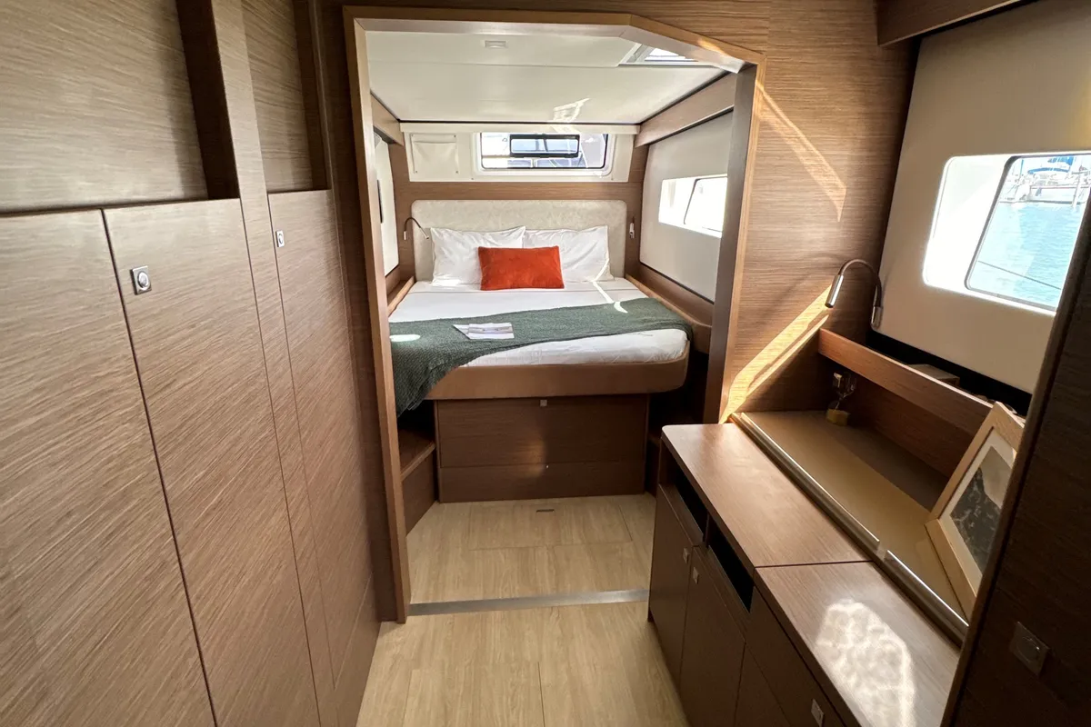 Cabin on Good Vibes, a Nautitech 48 Open catamaran at Cogolin, France
