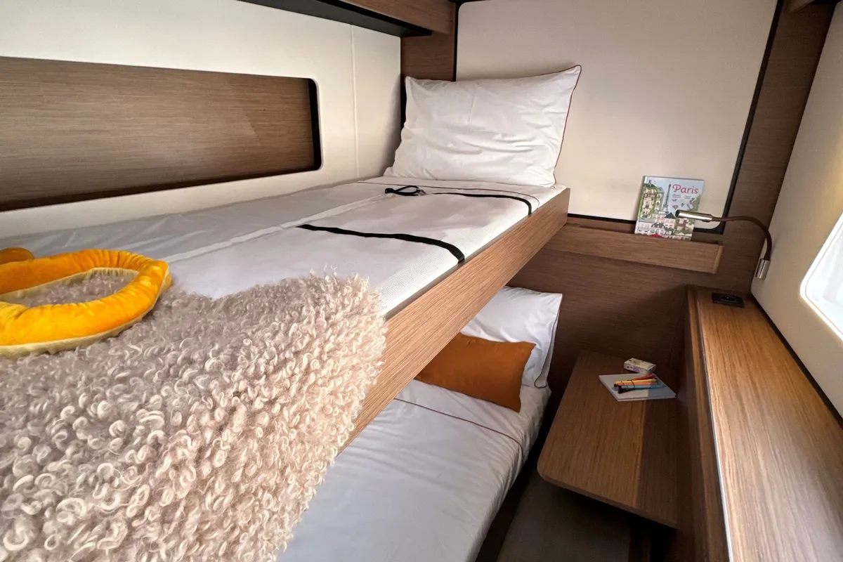 Cabin on Good Vibes, a Nautitech 48 Open catamaran at Cogolin, France