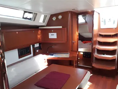 Salon of Parija II, a Beneteau Oceanis 45 sailboat at Split, Croatia
