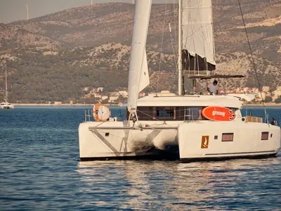 Head on Arielle, a Lagoon 42 catamaran at Trogir, Croatia
