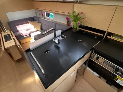 Galley of FuFu, a Hanse 388 sailboat at Seget Donji, Croatia