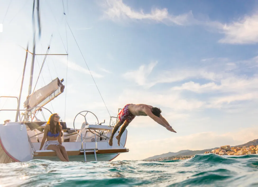 Exterior view of FuFu, a Hanse 388 sailboat at Seget Donji, Croatia