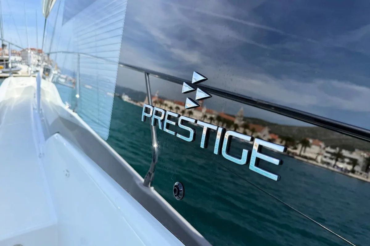 Majabell II, a Jeanneau Prestige 420S motor yacht at Grad Trogir, Croatia