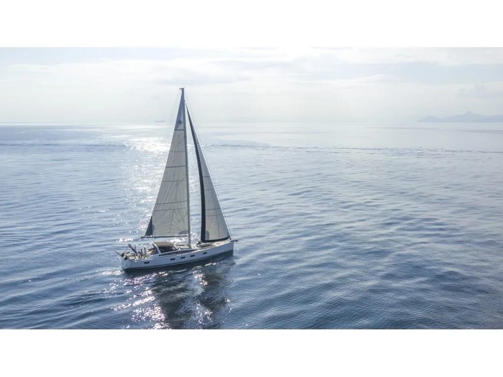 Exterior view of Life Time, a Jeanneau 64 sailboat at Athens, Greece