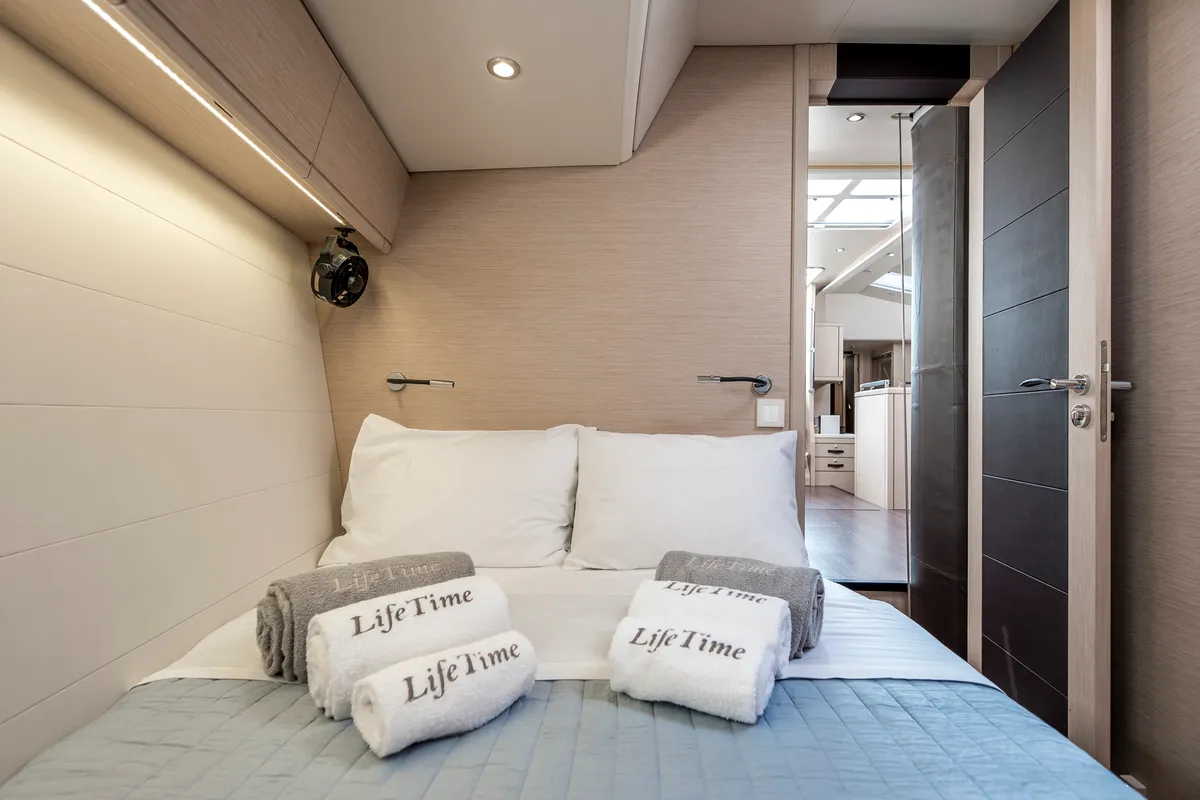 Cabin on Life Time, a Jeanneau 64 sailboat at Athens, Greece
