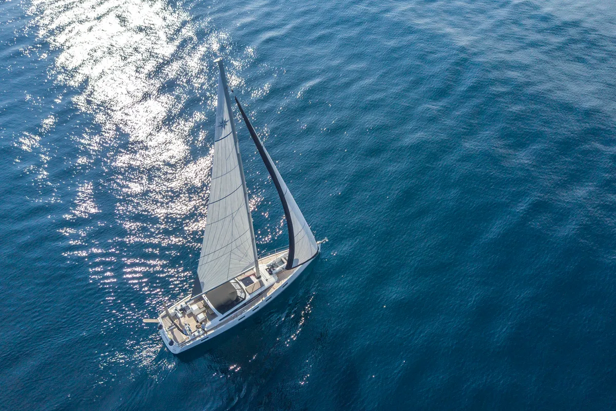 Exterior view of Life Time, a Jeanneau 64 sailboat at Athens, Greece