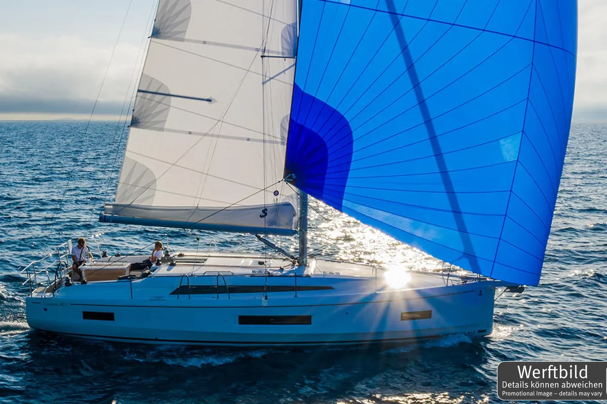 Exterior view of Finja, a Beneteau Oceanis 40.1 sailboat at Rogoznica, Croatia