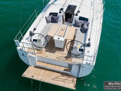 Deck of Finja, a Beneteau Oceanis 40.1 sailboat at Rogoznica, Croatia
