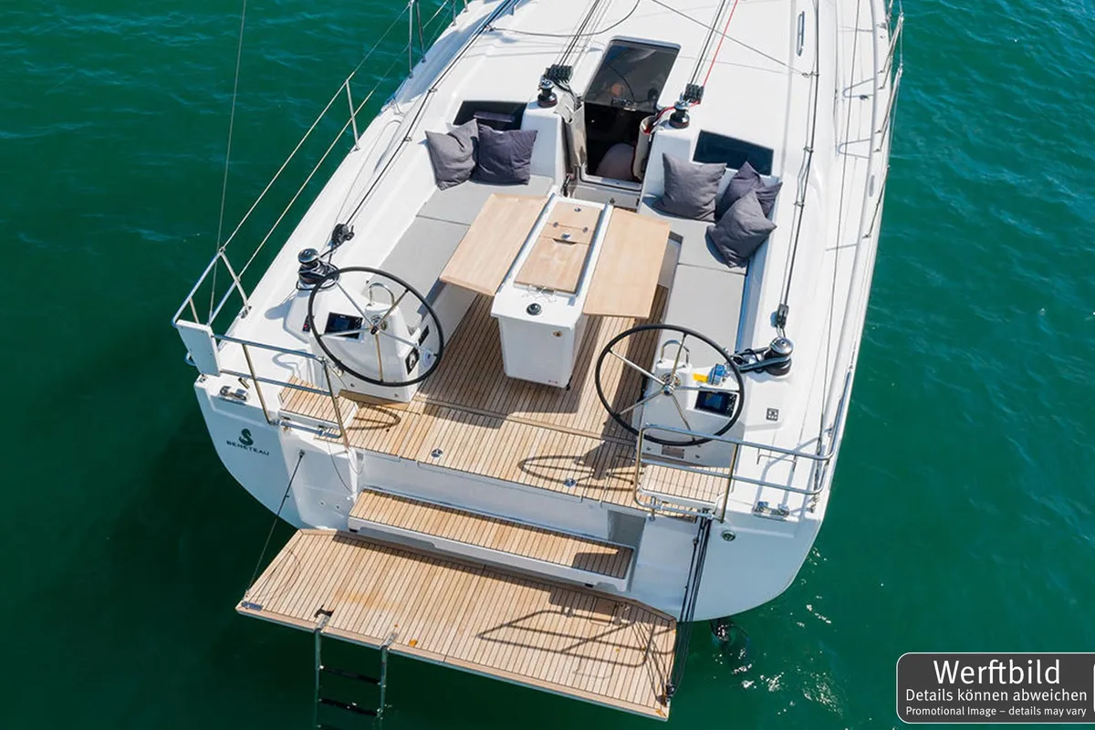 Deck of Finja, a Beneteau Oceanis 40.1 sailboat at Rogoznica, Croatia