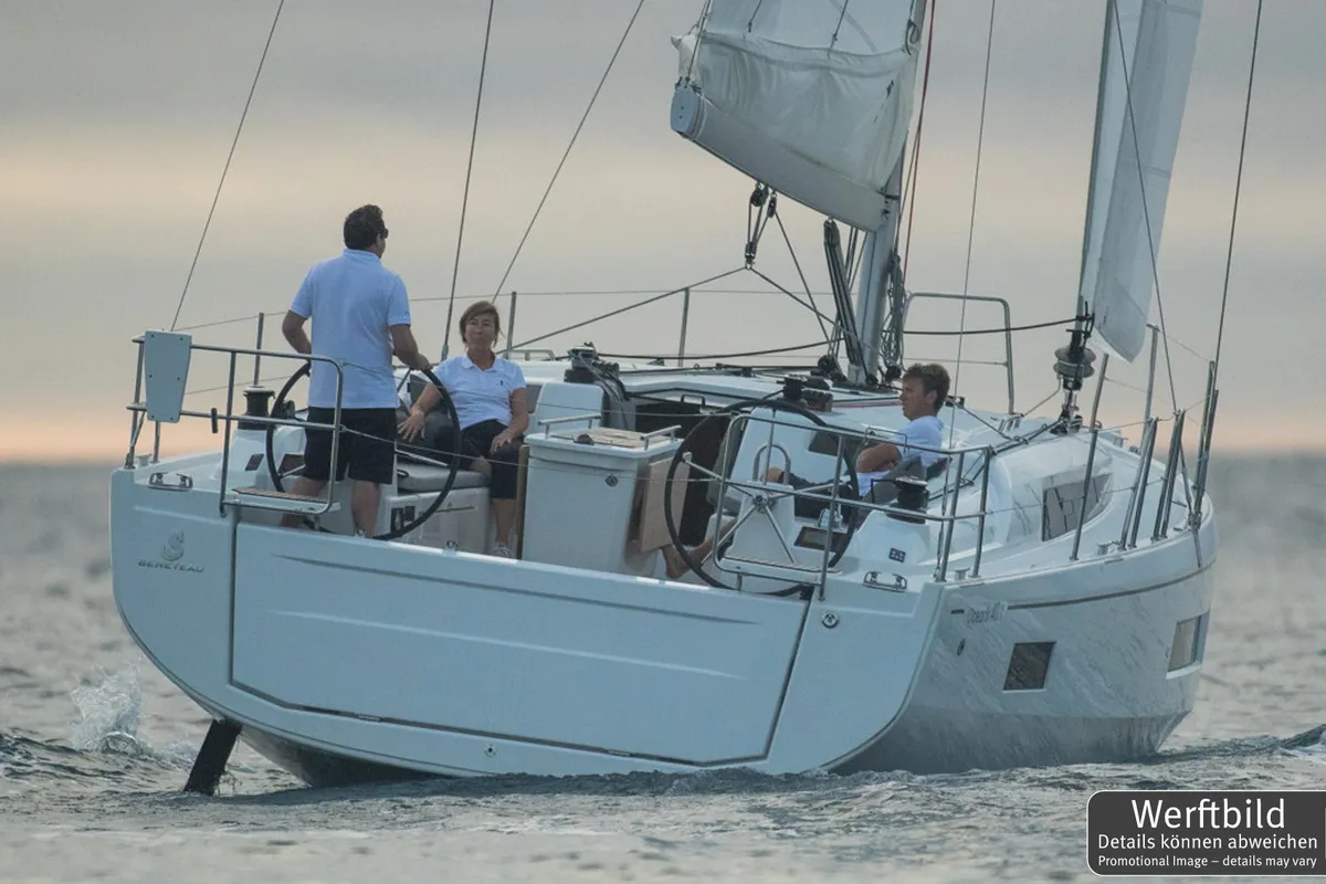 Exterior view of Finja, a Beneteau Oceanis 40.1 sailboat at Rogoznica, Croatia