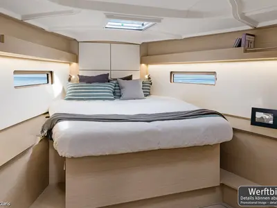 Cabin on Finja, a Beneteau Oceanis 40.1 sailboat at Rogoznica, Croatia