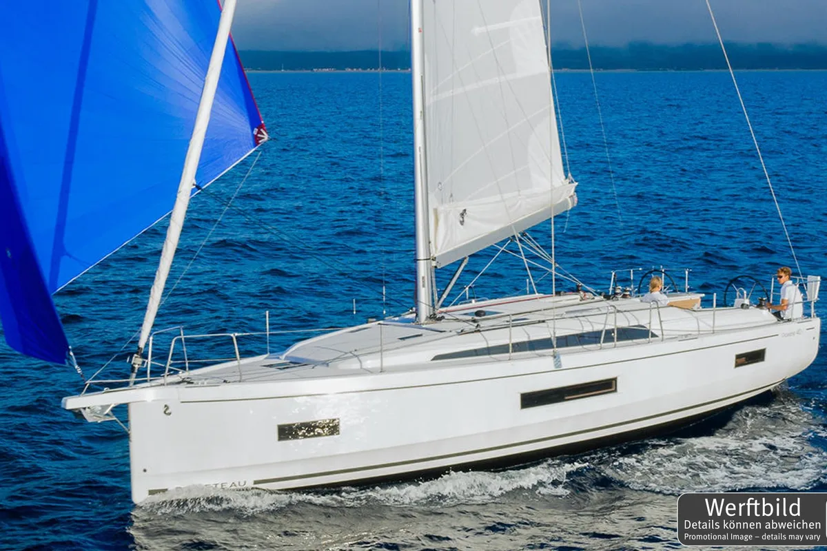 Exterior view of Finja, a Beneteau Oceanis 40.1 sailboat at Rogoznica, Croatia